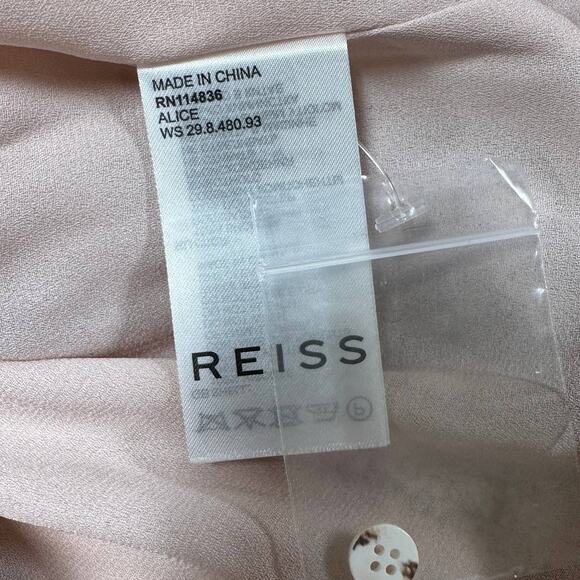 Reiss Alice Abstract Print Women's Button Down Belted Mini Dress Size 14 NWT - Picture 7 of 11